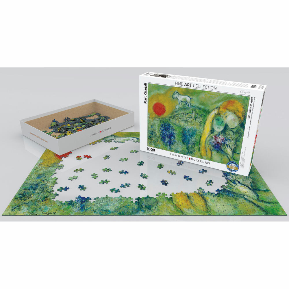 Eurographics Puzzle Die Liebenden von Vence von Marc Chagall, 1000 Teile, 68 x 48 cm, 6000-0848