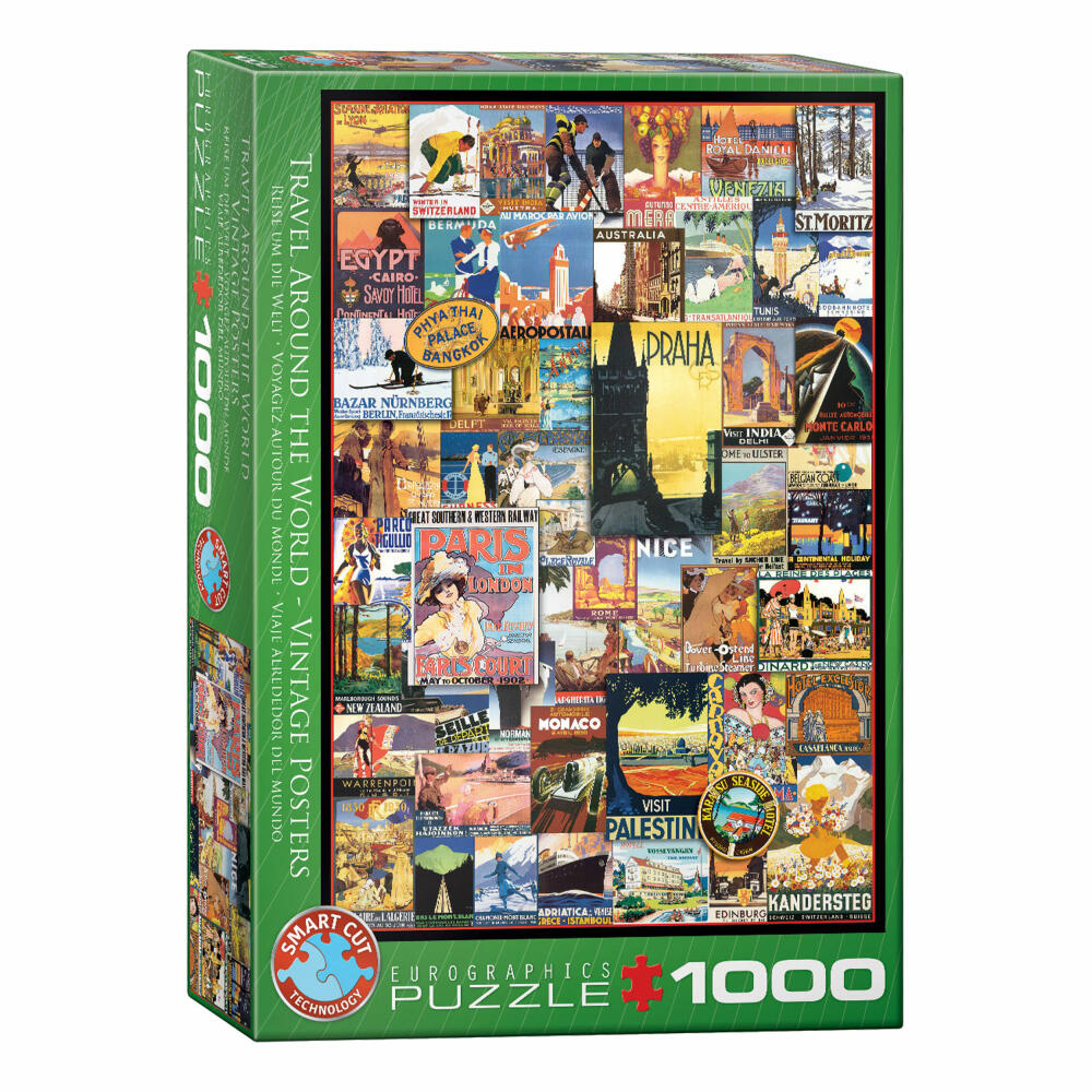 Eurographics Puzzle Reise um die Welt, Poster, 1000 Teile, 68 x 48 cm, 6000-0755