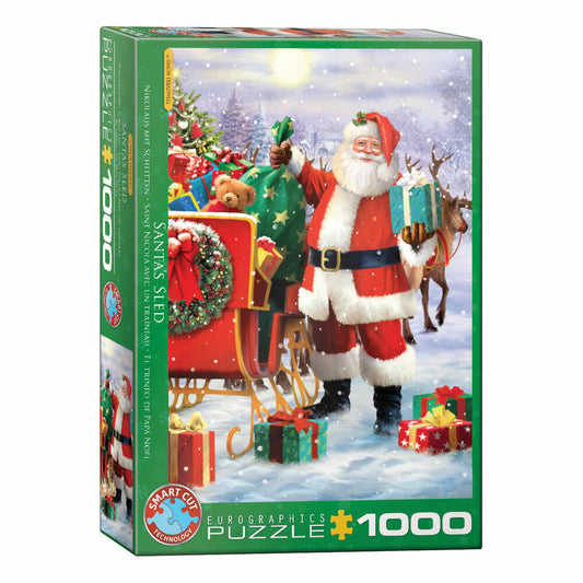 Eurographics Puzzle Nikolaus mit Schlitten von Simon Tread, 1000 Teile, 68 x 48 cm, 6000-5639