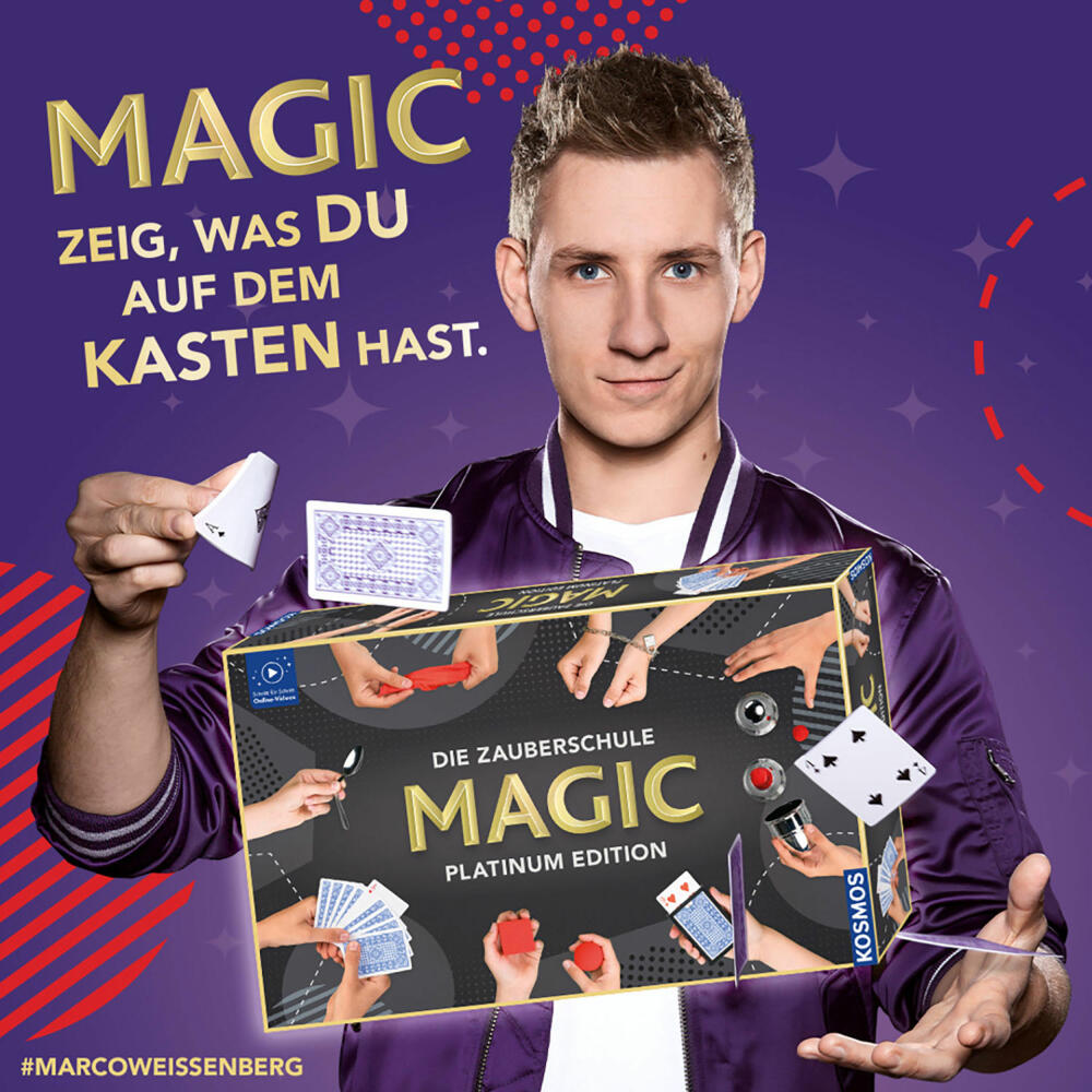 KOSMOS Die Zauberschule Magic - Platinum Edition, Zauberkasten, Zaubern, Entdecken, Lernen, ab 8 Jahren, 697082