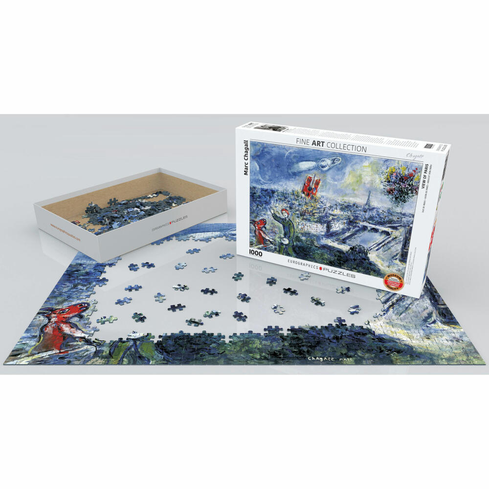 Eurographics Puzzle Ansicht von Paris von Marc Chagall, 1000 Teile, 68 x 48 cm, 6000-0850