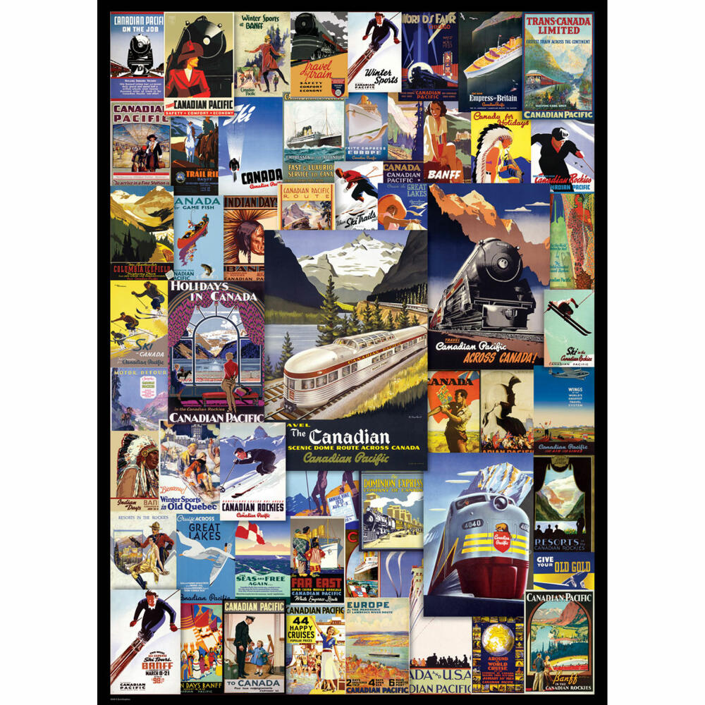 Eurographics Puzzle Eisenbahnabenteuer, Vintage Poster, 1000 Teile, 68 x 48 cm, 6000-0648