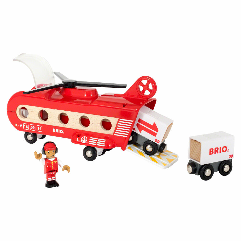 BRIO Eisenbahn-Transporthubschrauber, 8-tlg., Hubschrauber, Holzspielzeug, Holz Spielzeug, 33886