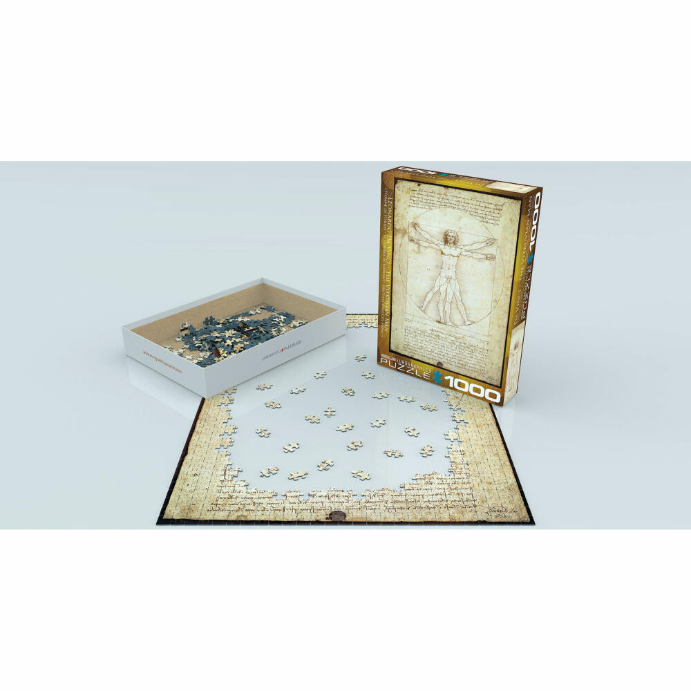 Eurographics Puzzle Der Vitruvianische Mensch von Leonardo Da Vinci, 1000 Teile, 68 x 48 cm, 6000-5098