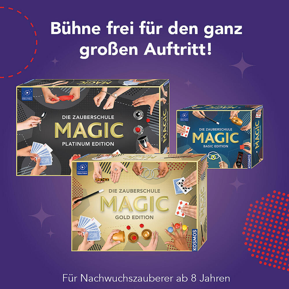 KOSMOS Zaubern Die Zauberschule Magic Gold Edition, Zaubertricks, ab 8 Jahren, 698232