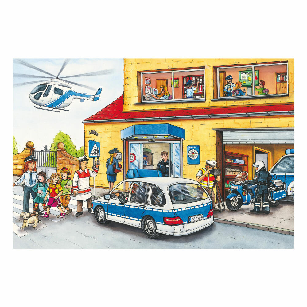 Schmidt Spiele Rettungskräfte Feuerwehr und Polizei, Kinderpuzzle, 3 x 24 Teile, Puzzle, Puzzlespiel, Ab 3 Jahren, 56215