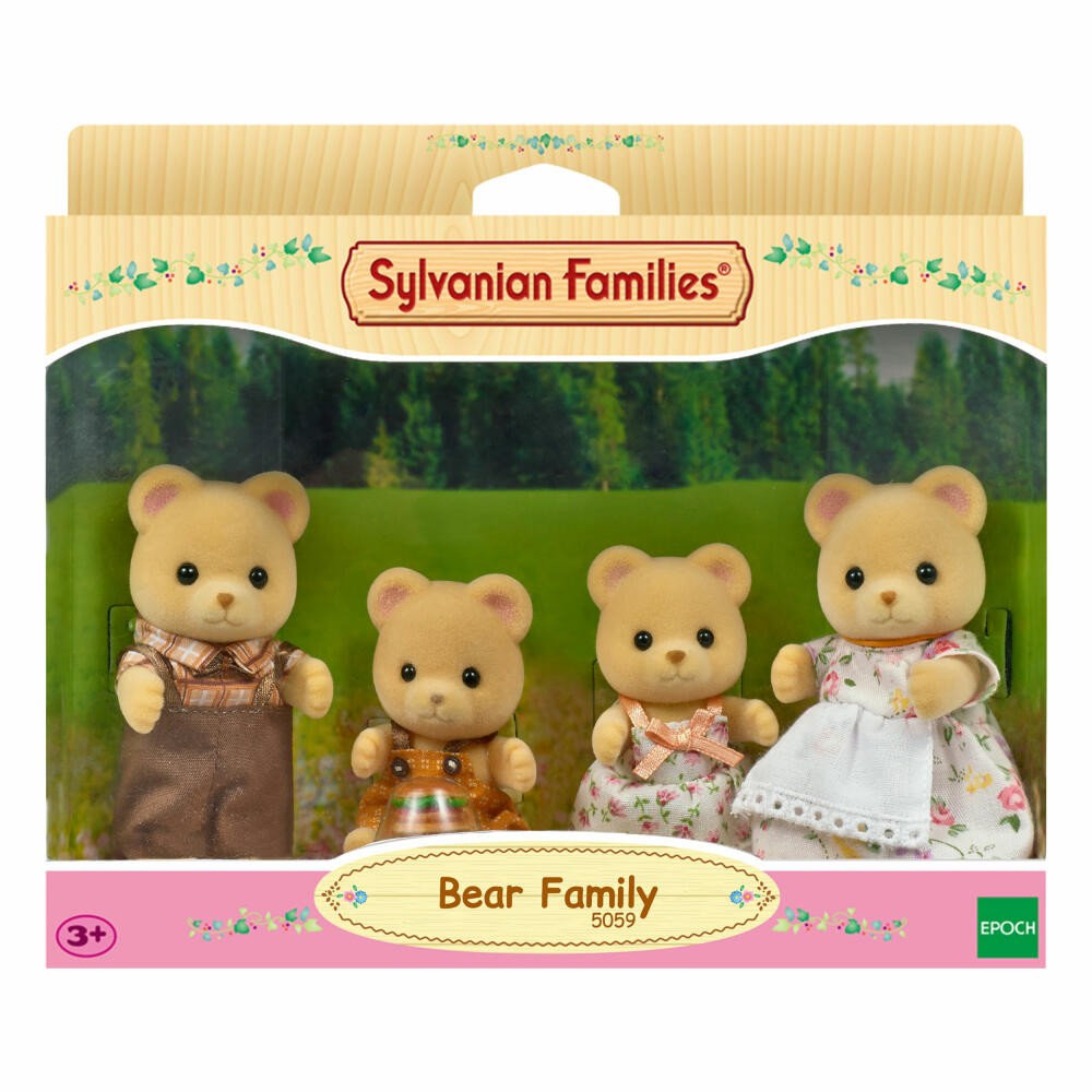 Sylvanian Families Bären Familie Pelzig Mutter, Vater, Kind, Bär, Spielfiguren, Figuren, L5059