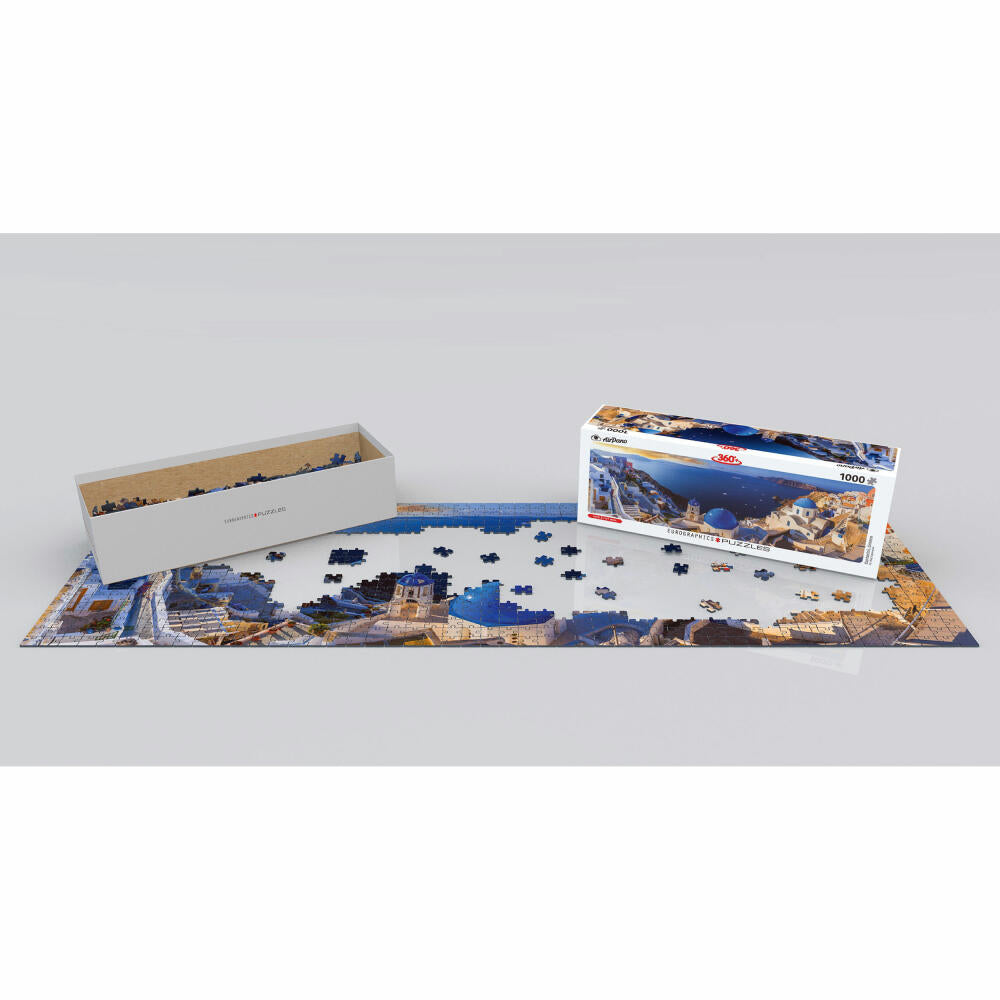 Eurographics Puzzle Santorini Griechenland, 1000 Teile Panorama, 33 x 99 cm, 6010-5300