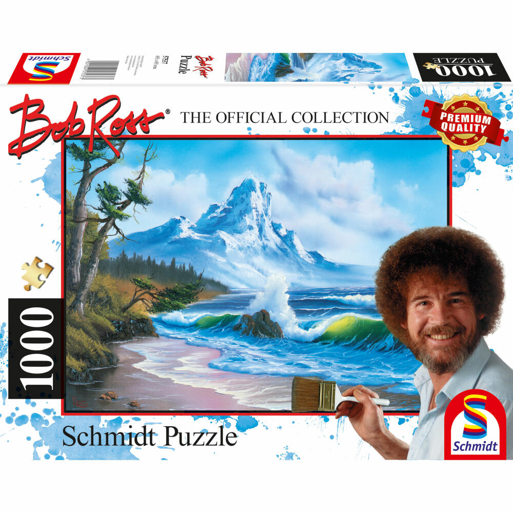 Schmidt Spiele Berg am Meer, Bob Ross, Erwachsenenpuzzle, Puzzle, ab 12 Jahre, 1000 Teile, 57537