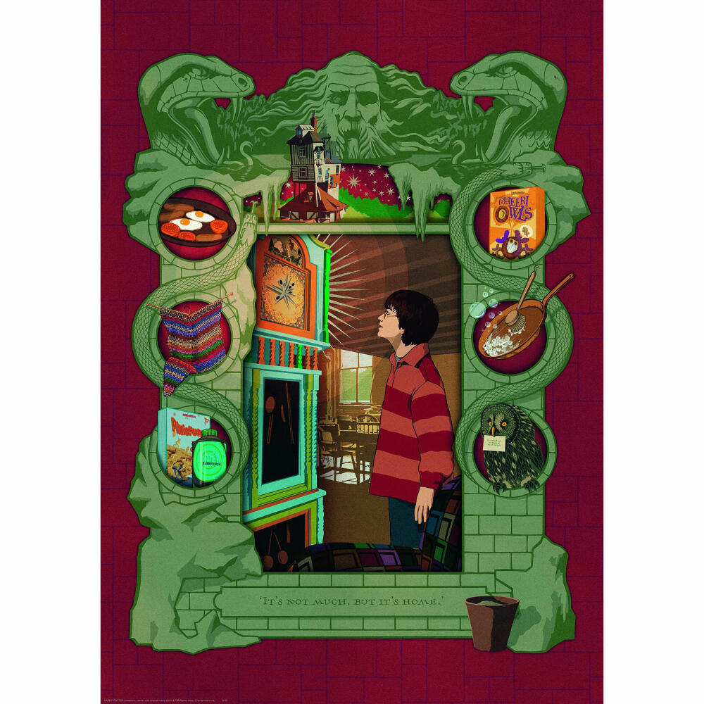 Ravensburger Puzzle Harry Potter bei der Weasley Familie, Erwachsenenpuzzle, Erwachsenen Puzzles, 1000 Teile, 16516