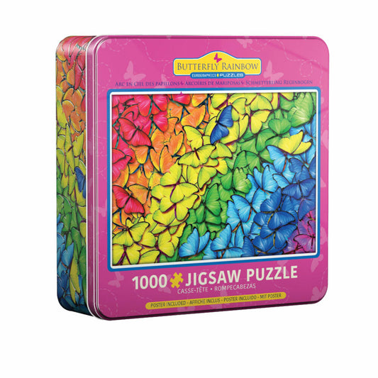 Eurographics Puzzle Schmetterling Regenbogen in Puzzledose, 1000 Teile, 49 x 68 cm, 8051-5603