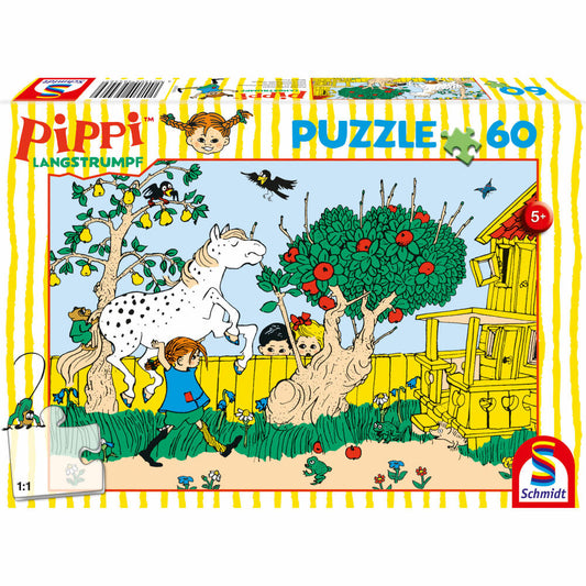 Schmidt Spiele Pippi Langstrumpf Das stärkste Mädchen der Welt, Kinderpuzzle, Kinder Puzzle, ab 5 Jahren, 60 Teile, 56446