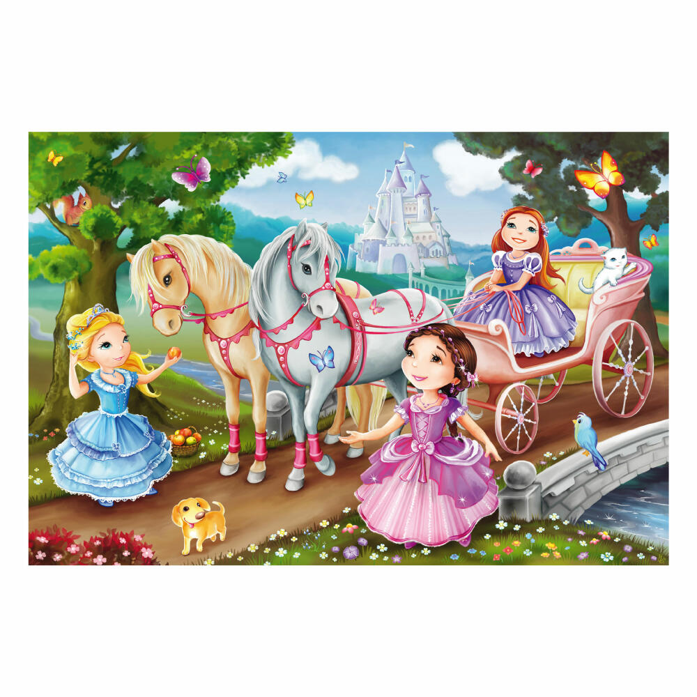 Schmidt Spiele Puzzleposter Märchenhafte Prinzessin, Kinderpuzzle, 3 x 24 Teile, Puzzle, Puzzlespiel, Ab 3 Jahren, 56217