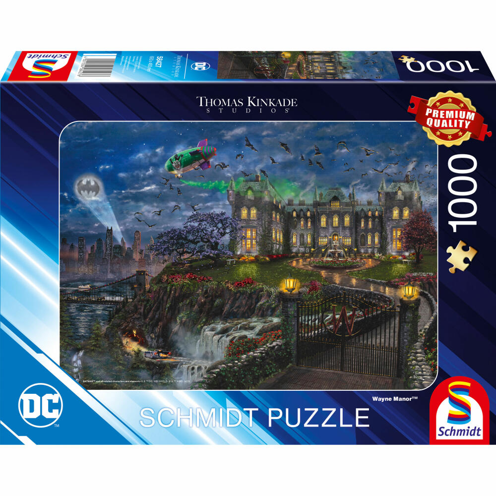 Schmidt Spiele Puzzle DC Wayne Manor, Thomas Kinkade, Erwachsenenpuzzle, 1000 Teile, 58427