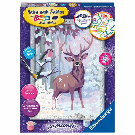 Ravensburger Malen nach Zahlen Stolzer Hirsch, Romantic, Mal Set, Malvorlage, Vorlage, Bild, Kinder, 28781