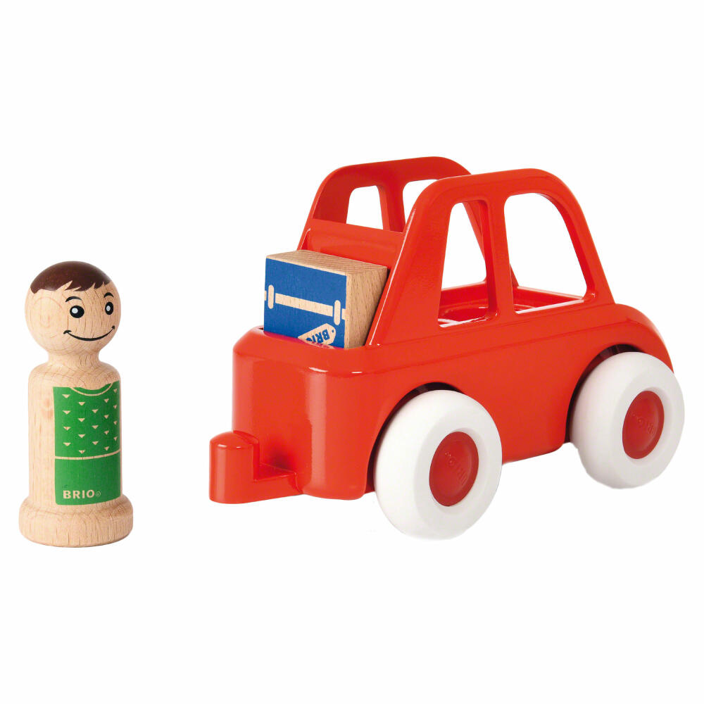 BRIO My Home Town Rotes Stadtauto, 3-tlg., Auto, Kinderspielzeug, Holzspielzeug, Holz Spielzeug, 30346