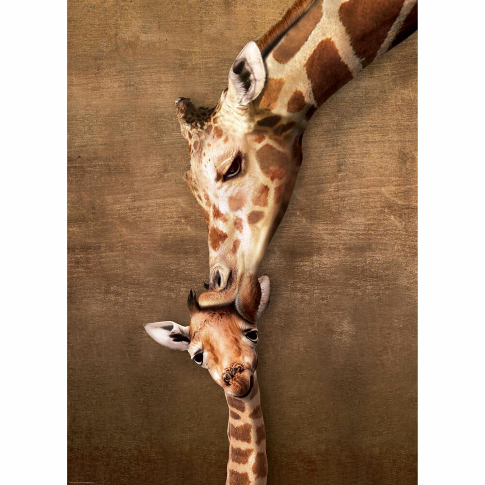 Eurographics Puzzle Giraffenmutter Kuss, Giraffen, 1000 Teile, 68 x 48 cm, 6000-0301