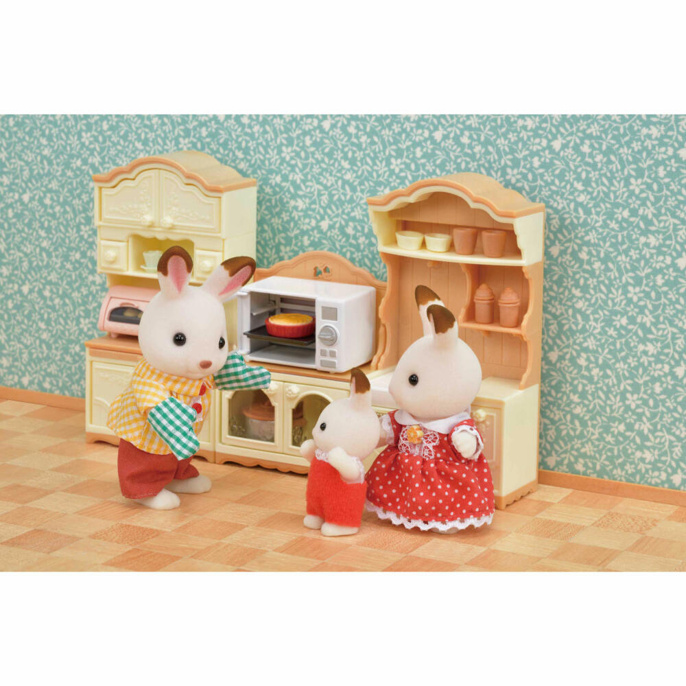 Sylvanian Families Schrank mit Mikrowelle, Küchenschrank, Küche, Möbel, Zubehör, 5443