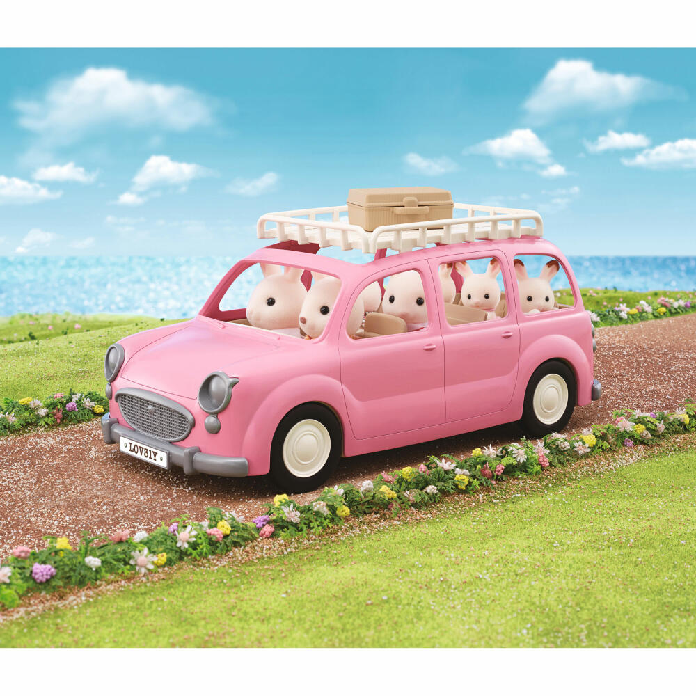 Sylvanian Families Familienauto mit Picknickzubehör, Familien Auto, Fahrzeug, Picknick, 5535