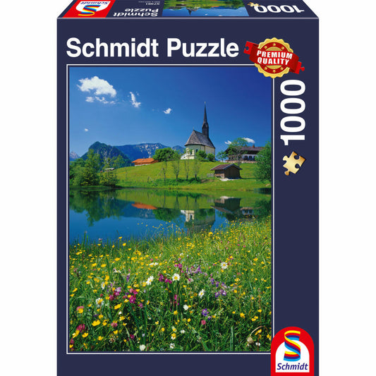 Schmidt Spiele Inzell, Einsiedlhof und Kirche St. Nikolaus, Erwachsenenpuzzle, Puzzle, ab 12 Jahre, 1000 Teile, 57391