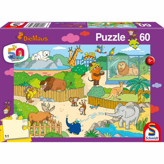 Schmidt Spiele Kinderpuzzle Die Maus Im Zoo, Kinder Puzzle, Legespiel, Ab 5 Jahre, 56349