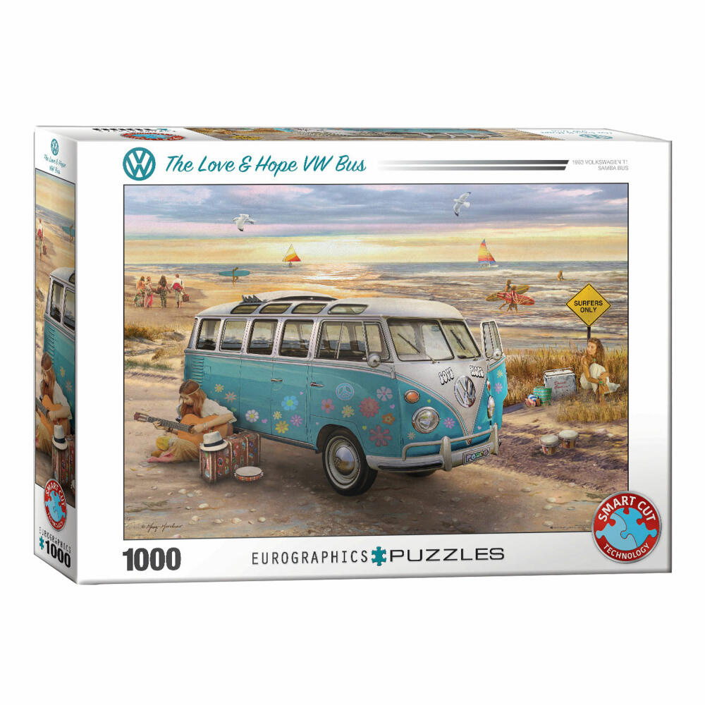 Eurographics Puzzle Love & Hope VW Bus, Bulli, 1000 Teile, 68 x 48 cm, 6000-5310