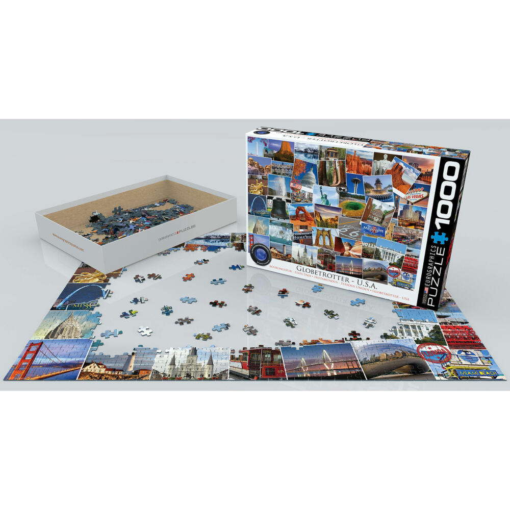 Eurographics Puzzle Globetrotter USA, Sehenswürdigkeiten, 1000 Teile, 68 x 48 cm, 6000-0750