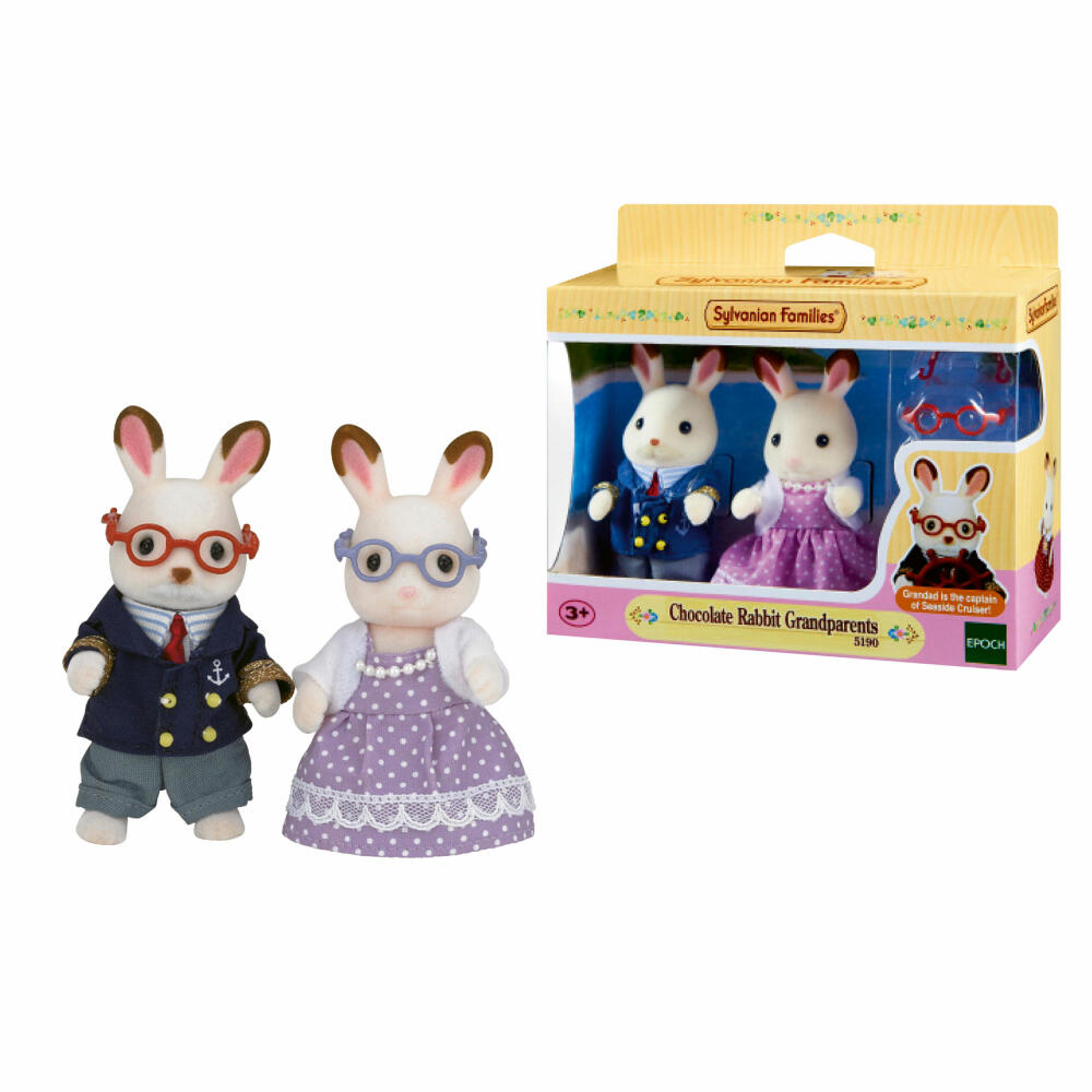 Sylvanian Families Schokoladenhasen Großeltern, Familie, Spielfigur, Spiel Figur, Oma, Opa, Hase, 5190