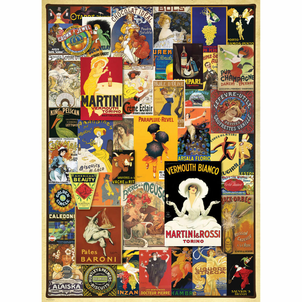 Eurographics Puzzle Alte Werbeposter, Werbung, 1000 Teile, 68 x 48 cm, 6000-0769