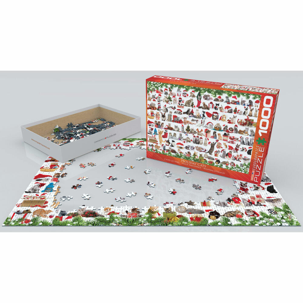 Eurographics Puzzle Weihnachtskzatzen, Katzen, 1000 Teile, 68 x 48 cm, 6000-0940