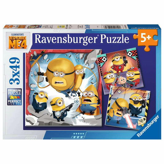 Ravensburger Despicable Me 4, 3 x 49 Teile, Kinderpuzzle, Kinder Puzzle, ab 5 Jahren, 12001061
