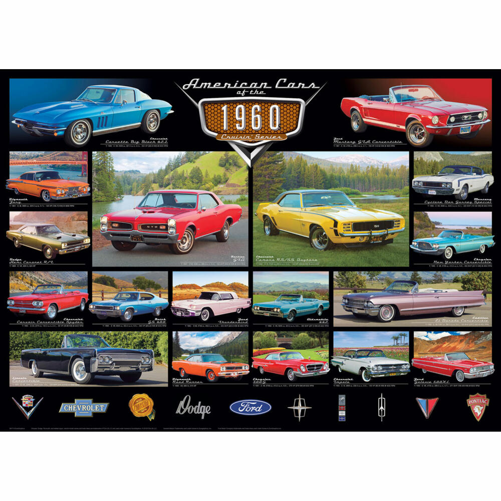 Eurographics Puzzle American Cars of the 1960s, 1000 Teile, 68 x 48 cm, 6000-0677