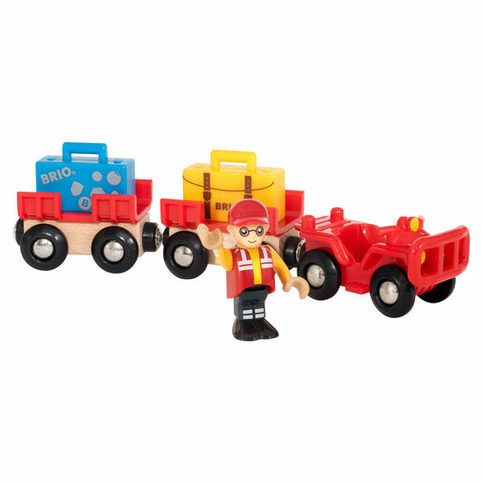 BRIO Flughafen-Gepäckwagen, 8-tlg., Geländewagen, Holzspielzeug, Holz Spielzeug, 33893