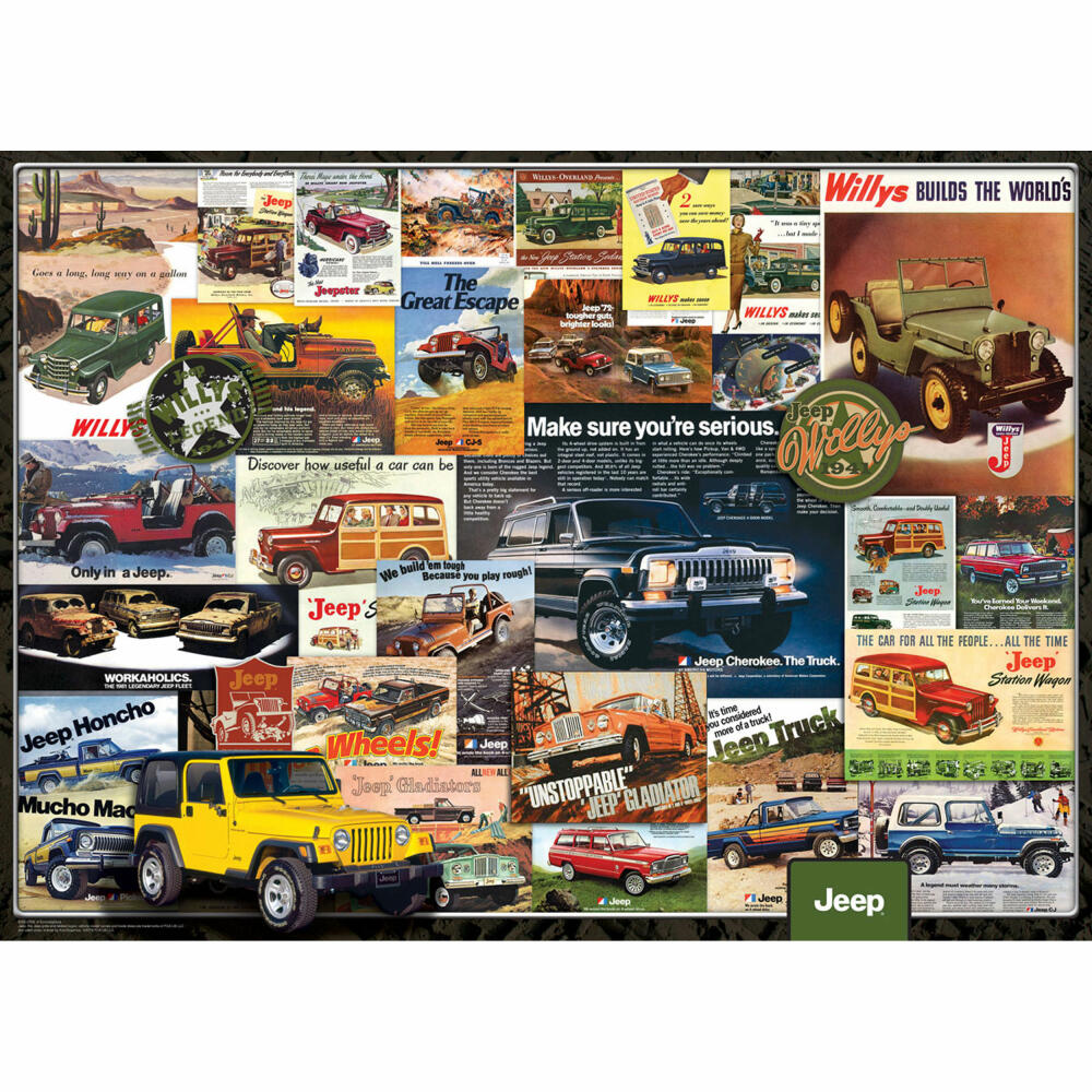 Eurographics Puzzle Jeep Werbung, Werbeplakate, 1000 Teile, 68 x 48 cm, 6000-0758