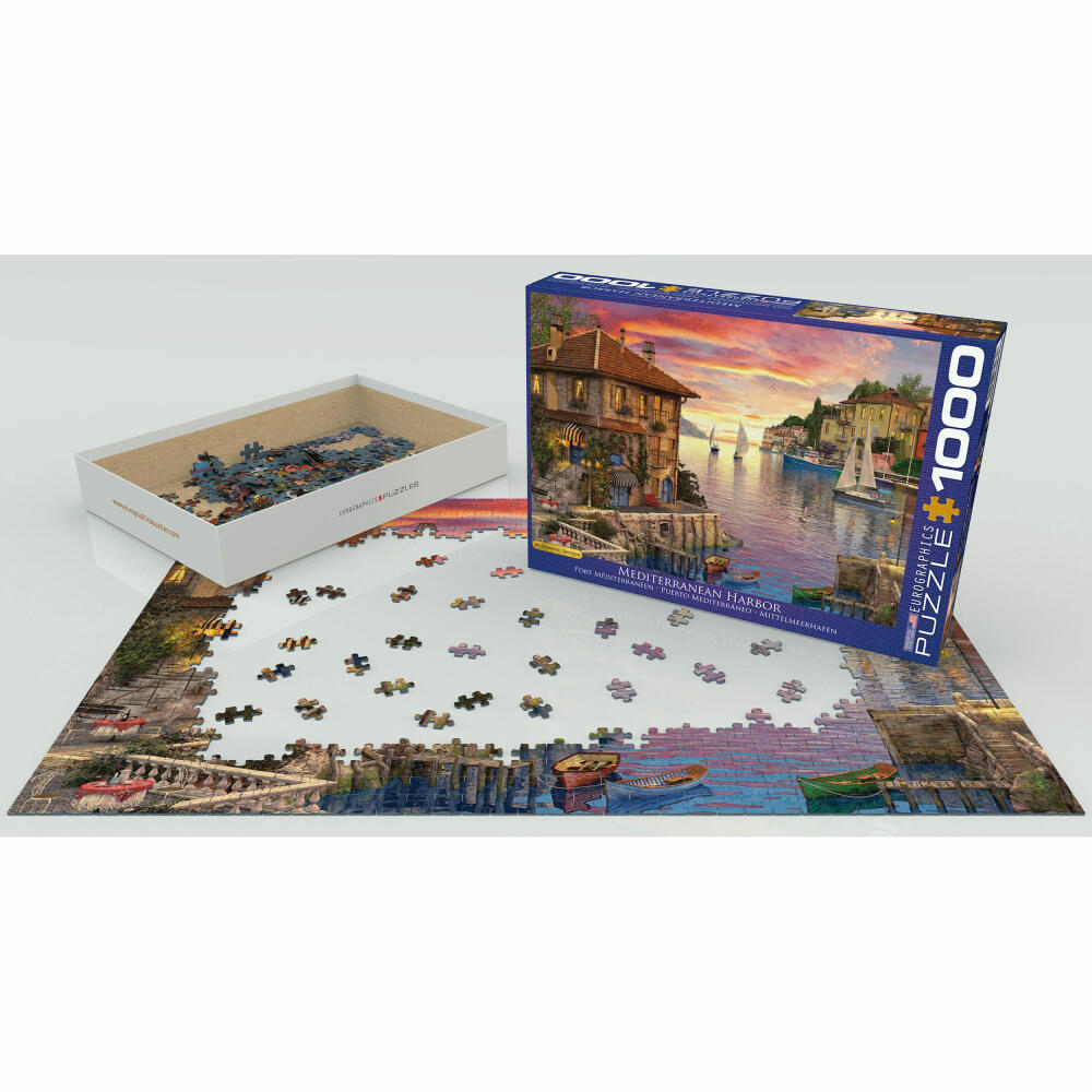 Eurographics Puzzle Mittelmeerhafen von Dominic Davison, 1000 Teile, 68 x 48 cm, 6000-0962