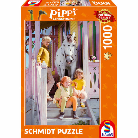 Schmidt Spiele Pippi und ihre Freunde, Pippi Langstrumpf, Erwachsenenpuzzle, Puzzle, ab 12 Jahre, 1000 Teile, 57572