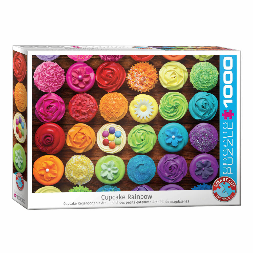 Eurographics Puzzle Cupcake Regenbogen, Törtchen, 1000 Teile, 68 x 48 cm, 6000-5625