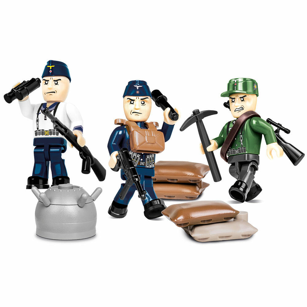 COBI World War 2 German 1st Infantry, Erste Deutsche Infanterie, Spielfiguren, Figuren, Soldaten, Konstruktionsbausteine, Kunststoff, 30 Teile, 2046