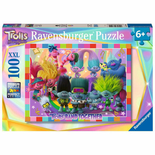 Ravensburger Kinderpuzzle Trolls 3, Kinder Puzzle, Puzzles, 100 Teile XXL, ab 6 Jahren, 13390