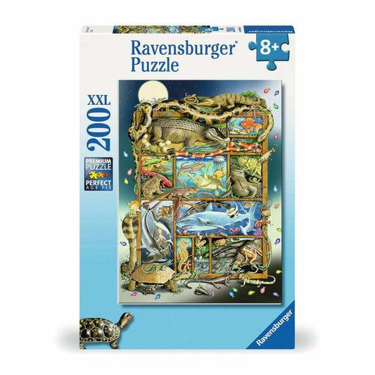 Ravensburger Reptilien im Regal, 200 Teile XXL, Kinderpuzzle, Kinder Puzzle, ab 8 Jahren, 12000866