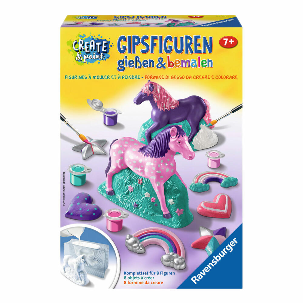 Ravensburger Create & Paint Gipsfiguren Fantasy Horse, Malset, Bastel Set, Gips Figuren, Gipsfigur, Gießen, Ab 7 Jahren, 28524 2