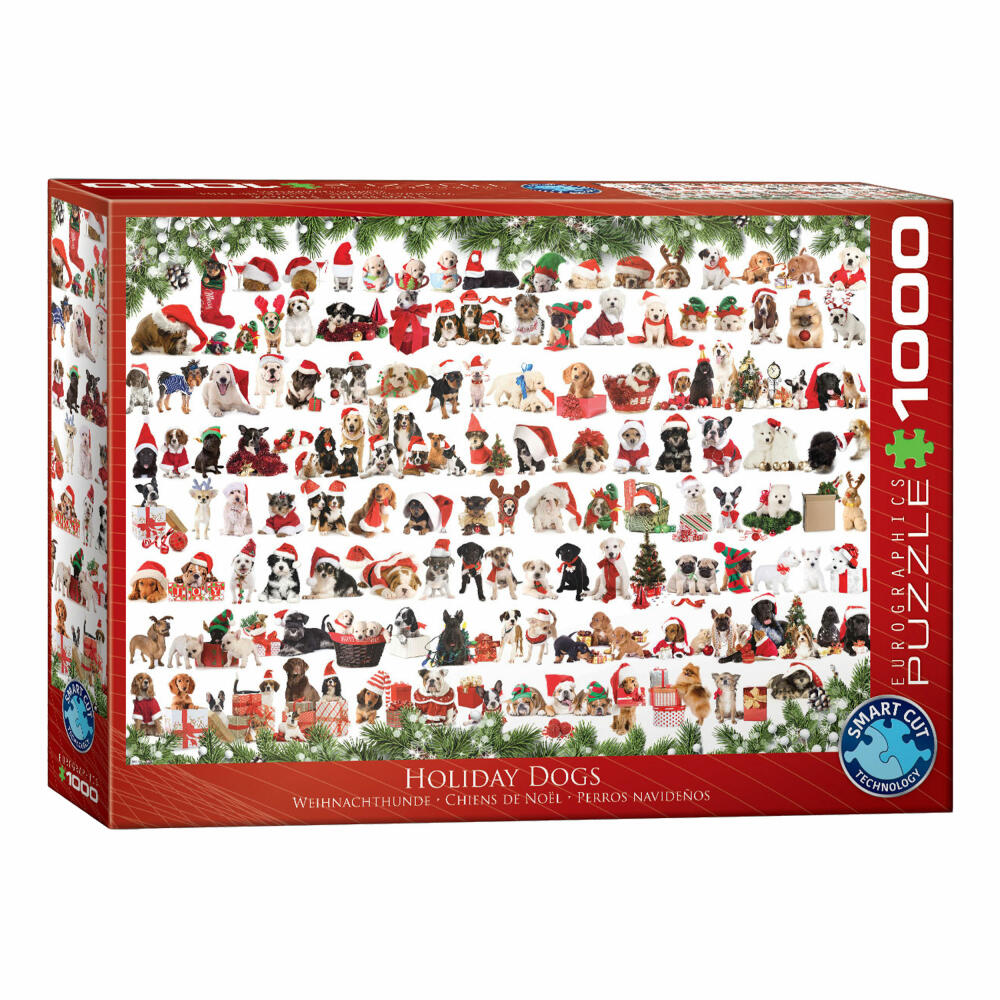 Eurographics Puzzle Weihnachtshunde, Hunde, 1000 Teile, 68 x 48 cm, 6000-0939