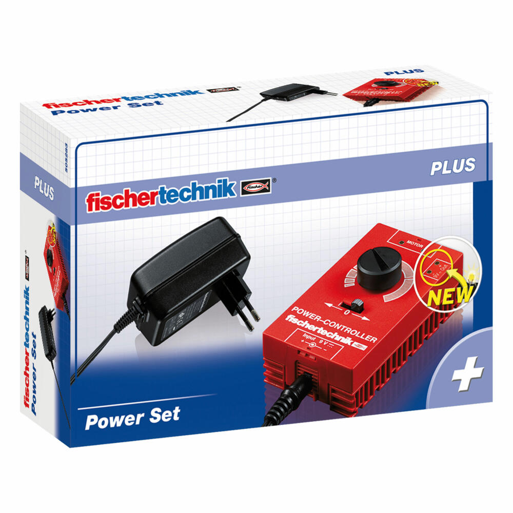 fischertechnik Plus Power Set, Erweiterungsset, Stufenloser Power Controller, Stromversorgung, Überlastungsschutz, Regelbarer Ausgang, 505283