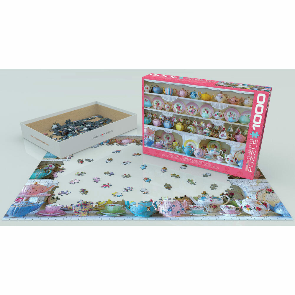 Eurographics Puzzle Teegeschirr Anrichte, Teekannen, 1000 Teile, 68 x 48 cm, 6000-5341