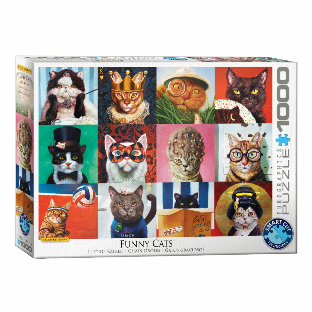 Eurographics Puzzle Lustige Katzen, Tiere, 1000 Teile, 68 x 48 cm, 6000-5522