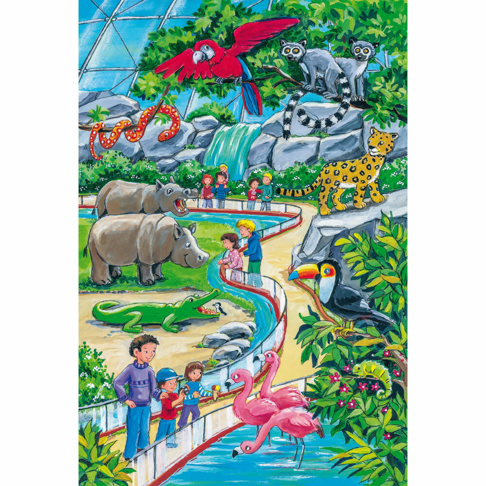 Schmidt Spiele Tiere Ein Tag im Zoo, Kinderpuzzle, 3 x 24 Teile, Puzzle, Puzzlespiel, Ab 3 Jahren, 56218