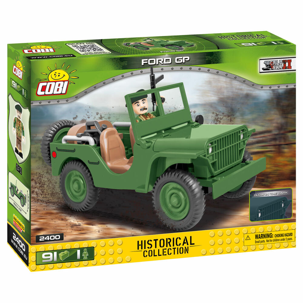 COBI Ford GP Jeep, Militär Fahrzeug, World War 2, Konstruktionsbausteine, 91 Teile, 2400