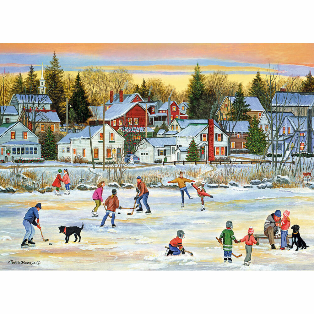 Eurographics Puzzle Abend Schlittschuhlaufen von Patricia Bourque, 1000 Teile, 68 x 48 cm, 6000-5439