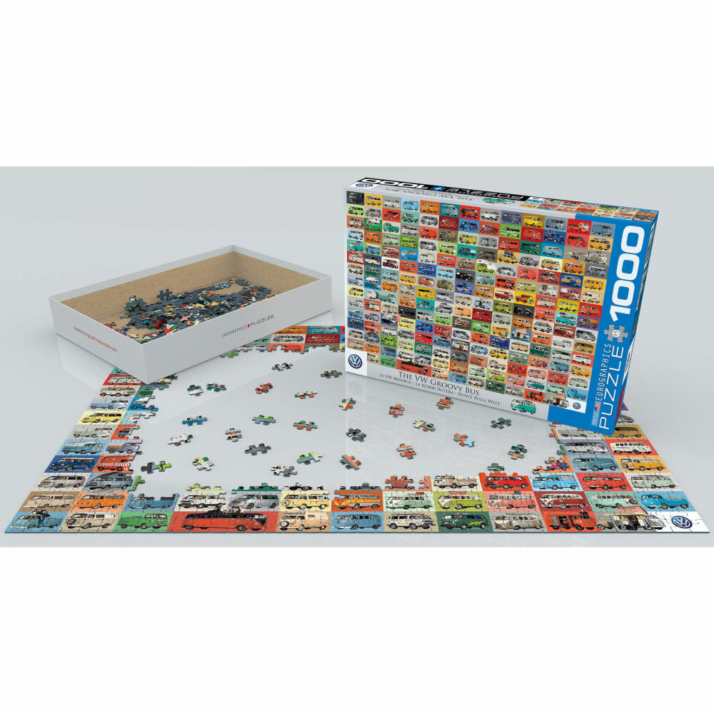 Eurographics Puzzle Bunte Bulli Welt, VW Bulli, 1000 Teile, 68 x 48 cm, 6000-0783