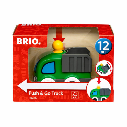 BRIO Push & Go LKW, Lastwagen, Schiebespielzeug, Schiebeauto, Spielzeug Auto, Holz, 63028600